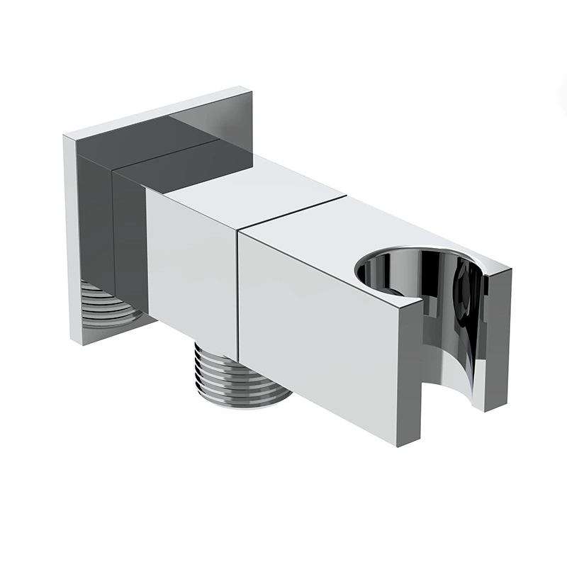 Van góc vuông bằng đồng thau nguyên khối dày có giá đỡ vòi hoa sen, Van chặn thẳng 1/2 